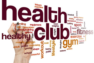 Wall Mural - Health club word cloud