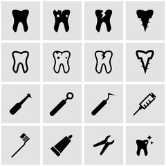 Poster - Vector black dental icon set