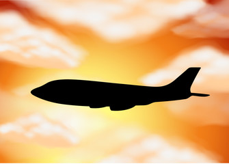 Wall Mural - Silhouette airplane