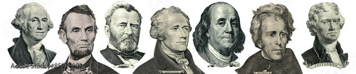President portraits from money Poster Mural XXL