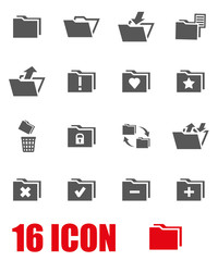 Sticker - Vector grey folder icon set