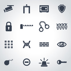 Wall Mural - Vector black security icon set