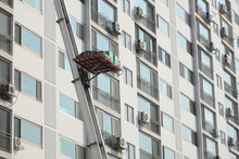 Ladder Truck For Moving At Apartment In Korea