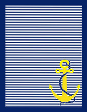 A Background Of Blue And White Stripes With A Gold Anchor In The Lower Right Corner
