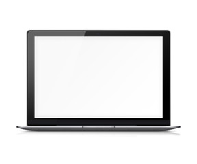 Sticker - Laptop with blank white screen.