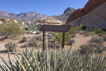 Warning Sign To Hikers In Red Rock Canyon