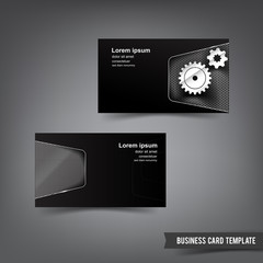Poster - business card template set 035 chrome and metal element vector i