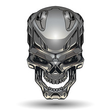 Robot Skull Illustration