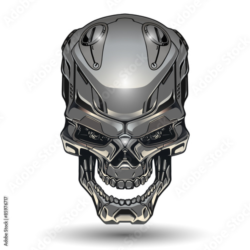 Robot skull illustration