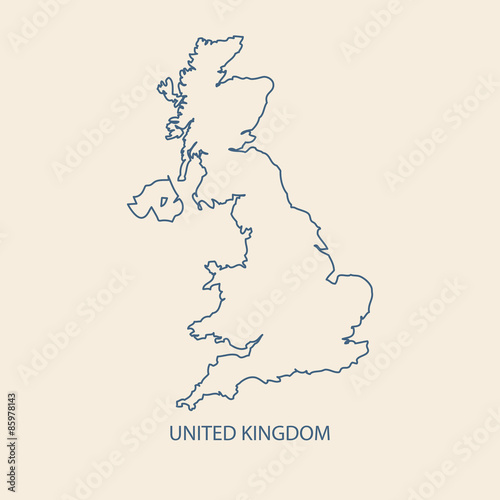 Uk Map Vector United Kingdom Map Outline Vector Buy This Stock