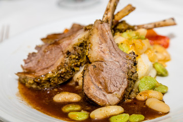 Wall Mural - Lamb Chops with Beans