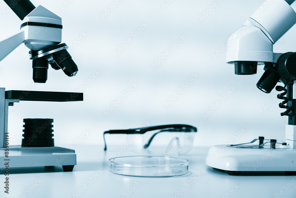 Techique Lens Laboratory microscope lens.modern microscopes in a lab Stock Photo ...