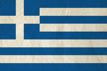 Flag Of The Greece With Vintage Old Paper