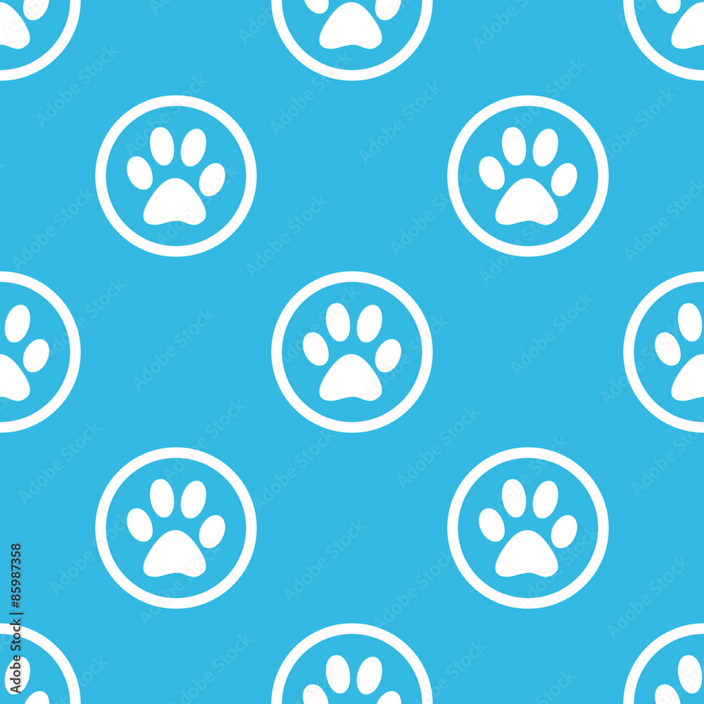 Paw sign blue pattern