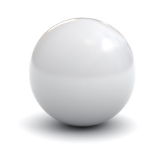 Aufkleber - White sphere with shadow isolated over white background