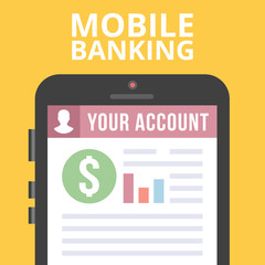 Poster - Mobile banking flat illustration