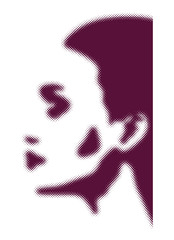 Poster - abstract profile of the person in style grunge