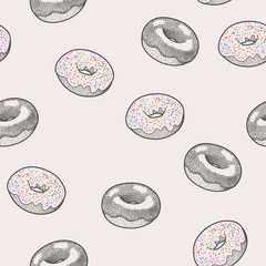 Wall Mural - Seamless donuts