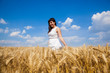 © aleksandar kamasi - Beautiful girl on a golden field of wheat  enjoy life