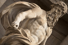 Closeup On Neptune At Trevi Fountain