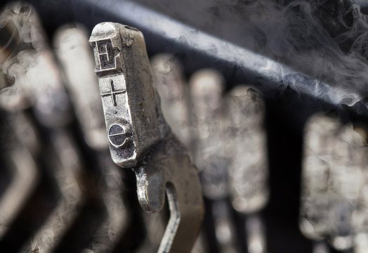 E hammer - old manual typewriter - mystery smoke