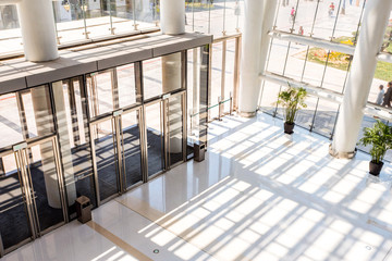 hall and entrance of modern shopping mall