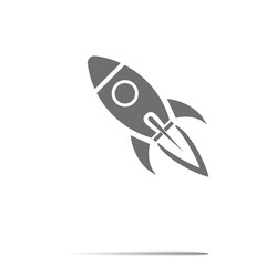 Wall Mural - start up symbol space rocket ship sky on white background