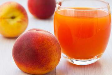 Healthy, refreshing peach nectar juice