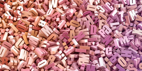 Poster - Infinite letters background, original 3d illustration.