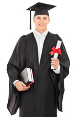 Sticker - Graduate student holding a diploma