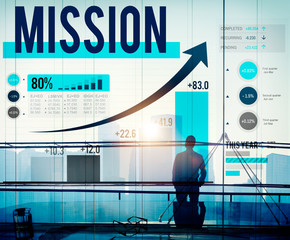 Wall Mural - Mission Success Target Solution Aim Aspiration Concept