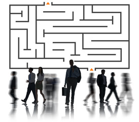 Canvas Print - Maze Puzzle Strategy Direction Strategy Challenge Concept