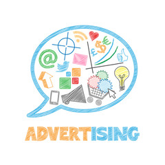 Wall Mural - ADVERTISING Vector Web Icons