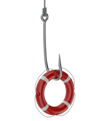 Poster - Ring buoy on a fishing hook