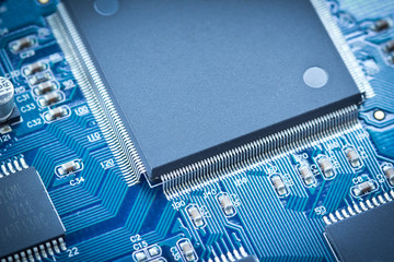 Electronic circuit chip on pcb board