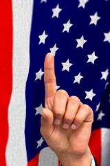 Poster - Composite image of hand pointing