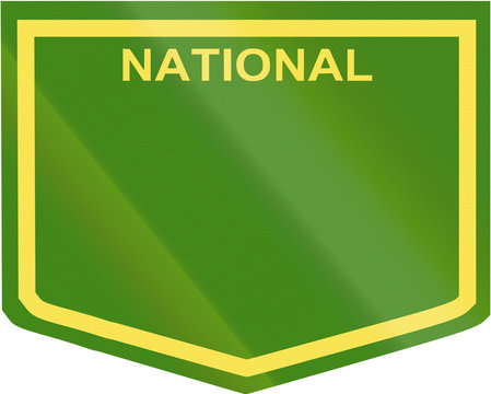 Australian National Highway shield template with copy space, broad version