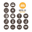 Hotel icon set. Vector illustration.