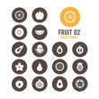Fruit icons. Fruit sliced. Vector illustration.
