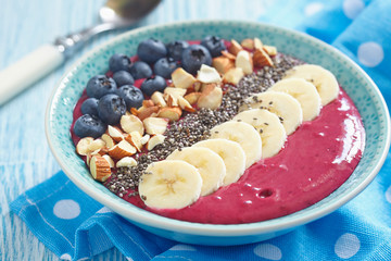 Wall Mural - Breakfast berry smoothie bowl