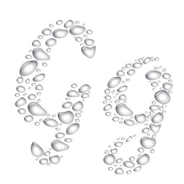Water drops Alphabet Gg