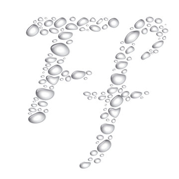 Water drops Alphabet Ff