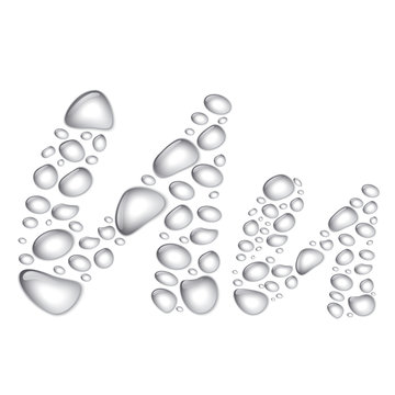 Water drops Alphabet Uu