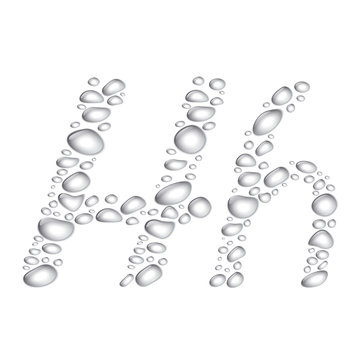 Water drops Alphabet Hh