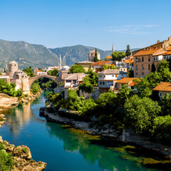 Canvas Print - Mostar city view