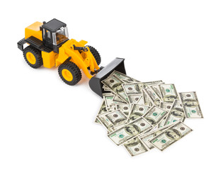 Wall Mural - Toy loader and money