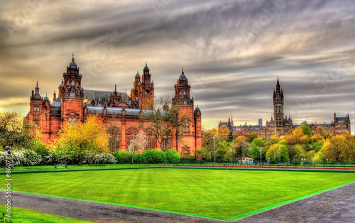 Fototapeta na szkło Kelvingrove Museum i Glasgow University - Scotland