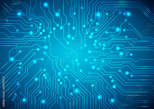 Fotografía Abstract technology circuit board, Vector background.