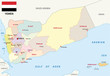 yemen administrative map with flag