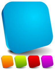 Poster - Round squares with empty space. Set of five colors.